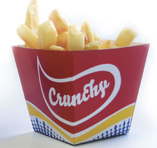 Fast food packaging Design: Venue Snacks Melbourne Australia new branding and positioning for hot chip packet designs